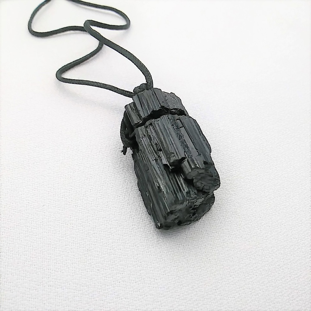 Black Tourmaline Cord Necklace